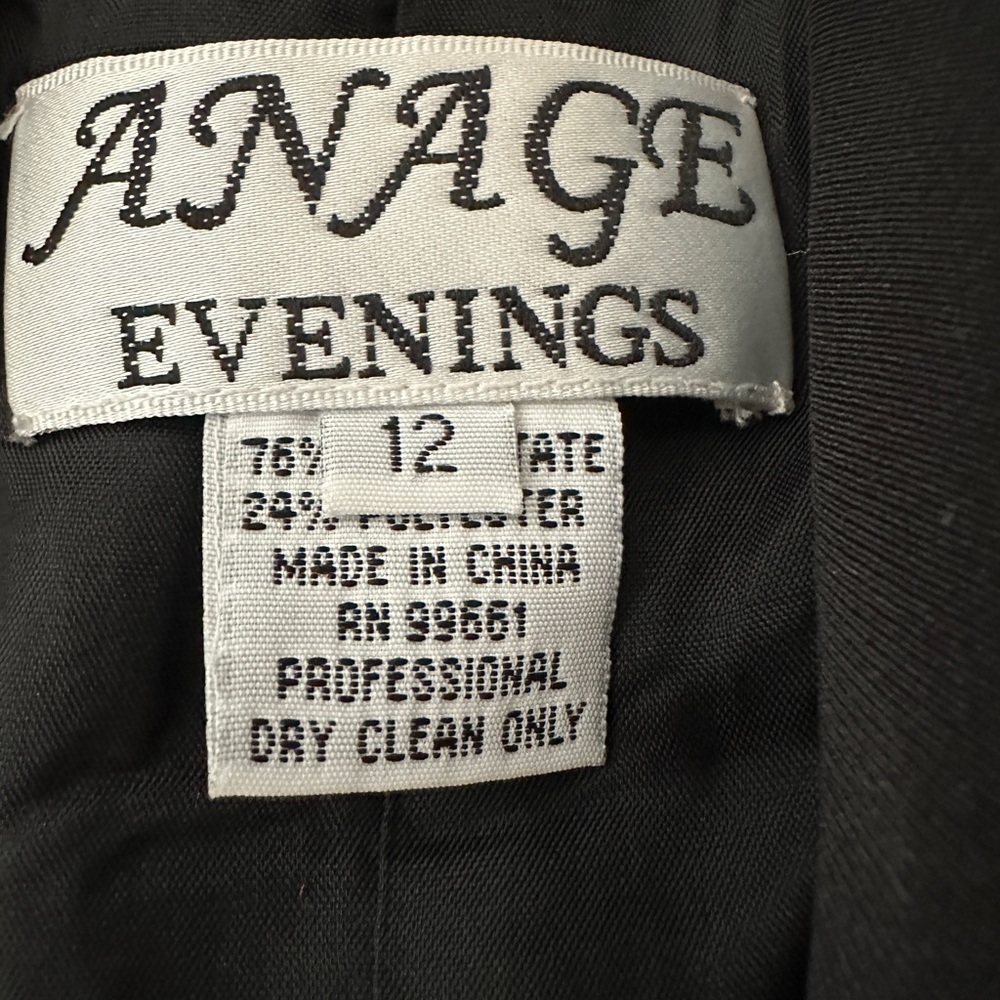 Anage Evenings Black Longline Blazer Jacket Formal Evening Coat Size 12 - Picture 15 of 16